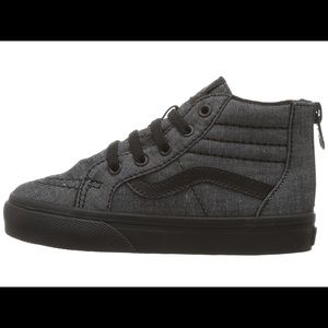 Vans Black Chambray Hi Top NWOT, super cool!